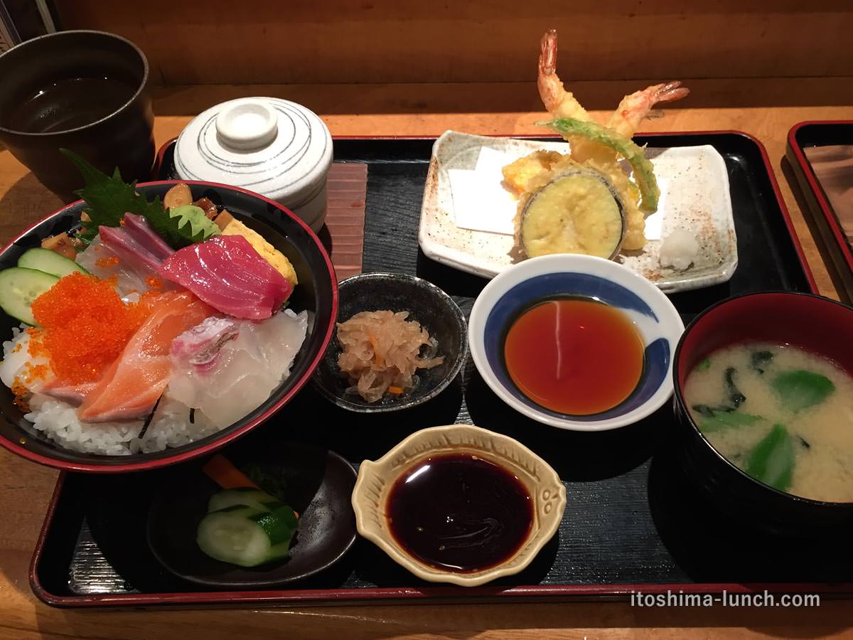 写真：塚本鮮魚店 特上海鮮丼と天ぷら御膳